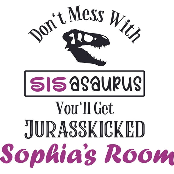 Custom Name Vinyl Wall Decal for Home - Lizard DINOSAUR Monster Prehistoric Cute Wall Decal Bedroom Living Room Entry - Personalized Text Removable High Tact - Size: 20 In x 20 In