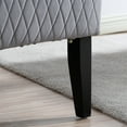 thumbnail image 3 of Miniyam 22" High Back Velvet Arm Chair ,Wide Wing Back Accent Side Chair, Fabric Wingback Leisure Chairs, Gray, 3 of 11