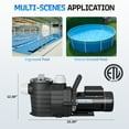 thumbnail image 6 of 1.5 HP Pool Pump Inground, 6340 GPH, 115/208-230V, Self Primming In/Above Ground Pool Pump, Low Noise Swimming Pool Pump with 2/1.5" Fittings, 6 of 8