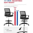 thumbnail image 4 of BestOffice Tall Drafting Office Chair, Lumbar Support, Adjustable Arms, Swivel Rolling for Adults(Black), 4 of 7