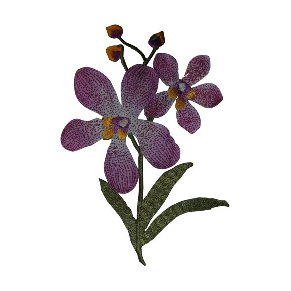 ID 6511 Purple Lace Lily Flower Patch Iris Orchid Embroidered Iron On Applique