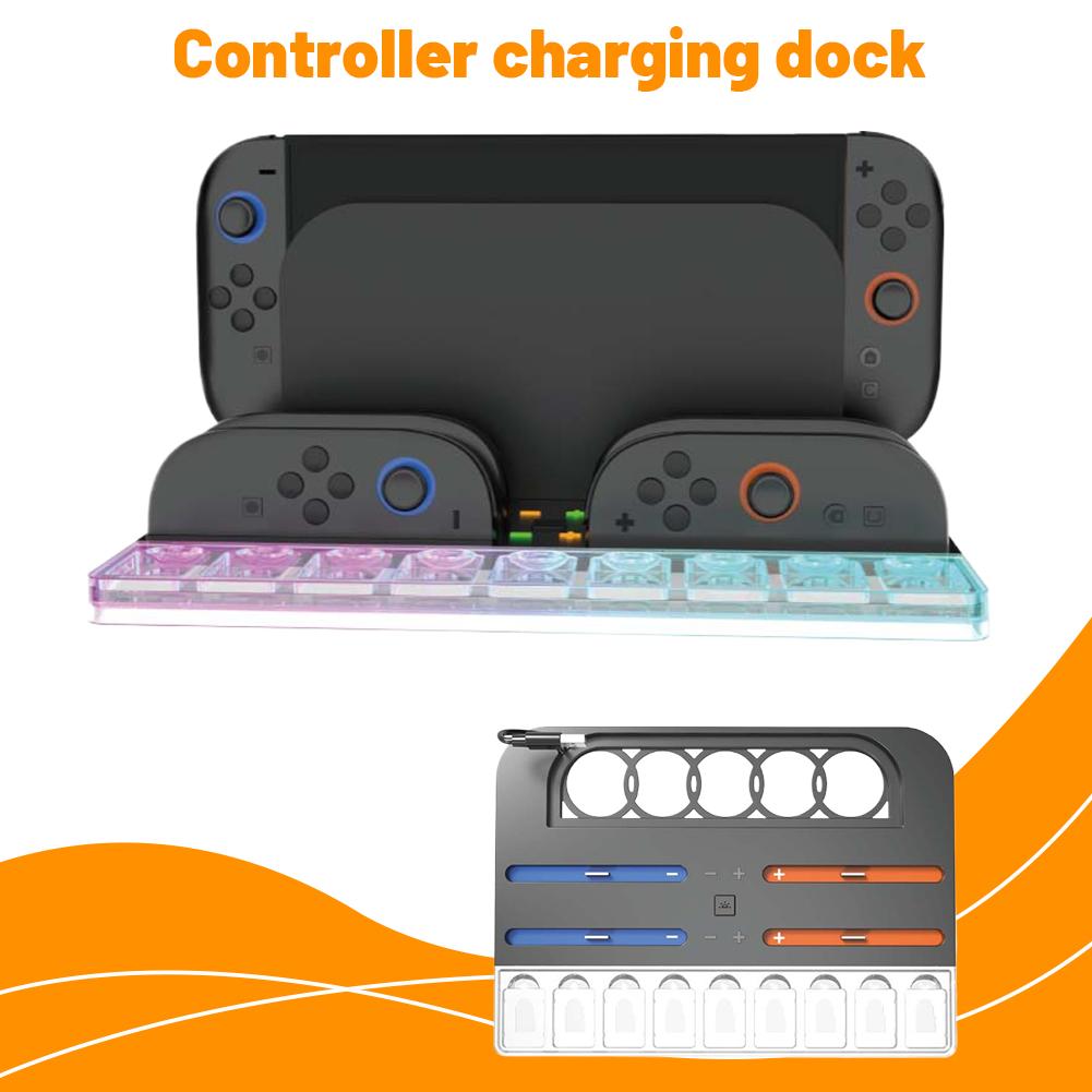 Chargeur Manette PS5 Rapide Chargeur Station de Charge lumière RGB pour DualSense pour manettes
