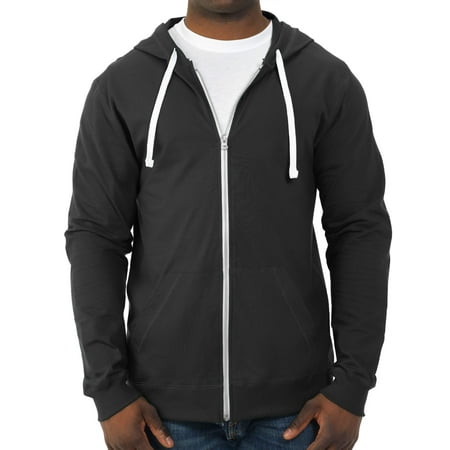 Big Mens Hoodie - Big Men's 100% Sofspun Cotton Jersey Full Zip Hood