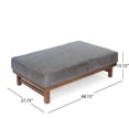 thumbnail image 3 of GDF Studio Temzyl Mid Century Modern Microfiber Ottoman, Slate and Walnut, 3 of 9