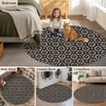 thumbnail image 5 of Abstract Contemporary, Round Area Rug 3.3 FT, Non Slip Small Entryway Kitchen Mat, Solid Minimalist Geometric Washable Soft Circular Rug Non-Shedding Door Mat for Bathroom Playroom Kids Room, 5 of 9