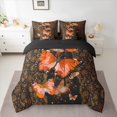thumbnail image 3 of Manfei Romantic Orange Butterfly 7 Pieces Bedding Comforter Set for Adult, Mandala Paisley Print Full Bedding Set, Valentines Day Reversible Fitted Sheet Flat Sheet, Luxury Bedroom Decor, 3 of 8