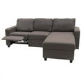 thumbnail image 4 of Pemberly Row Fabric Right Facing Reclining Sectional in Gray, 4 of 10