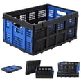 thumbnail image 1 of Heavy-Duty 55L Collapsible Plastic Storage Crate – Stackable, Collapsible Utility Bin with Handles – Multi-Purpose Organizer Basket for Home, Office, Garage, Kitchen, Study Room – Blue, 1 of 8