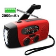 thumbnail image 2 of 2000mAh Multifunctional Portable Solar Hand Crank Radio FM AM WB Weather Radio USB Charging Emergency LED Flashlight Power Bank ,Handy Bright, 2 of 5