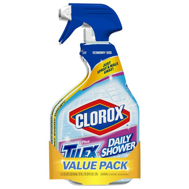Clorox Plus Tilex Daily Shower Cleaner, Spray Bottle, 32 Ounce Bottles