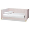 thumbnail image 2 of Baxton Studio Oksana Pink Velvet Upholstered and Gold Finished Queen Size Daybed, 2 of 6