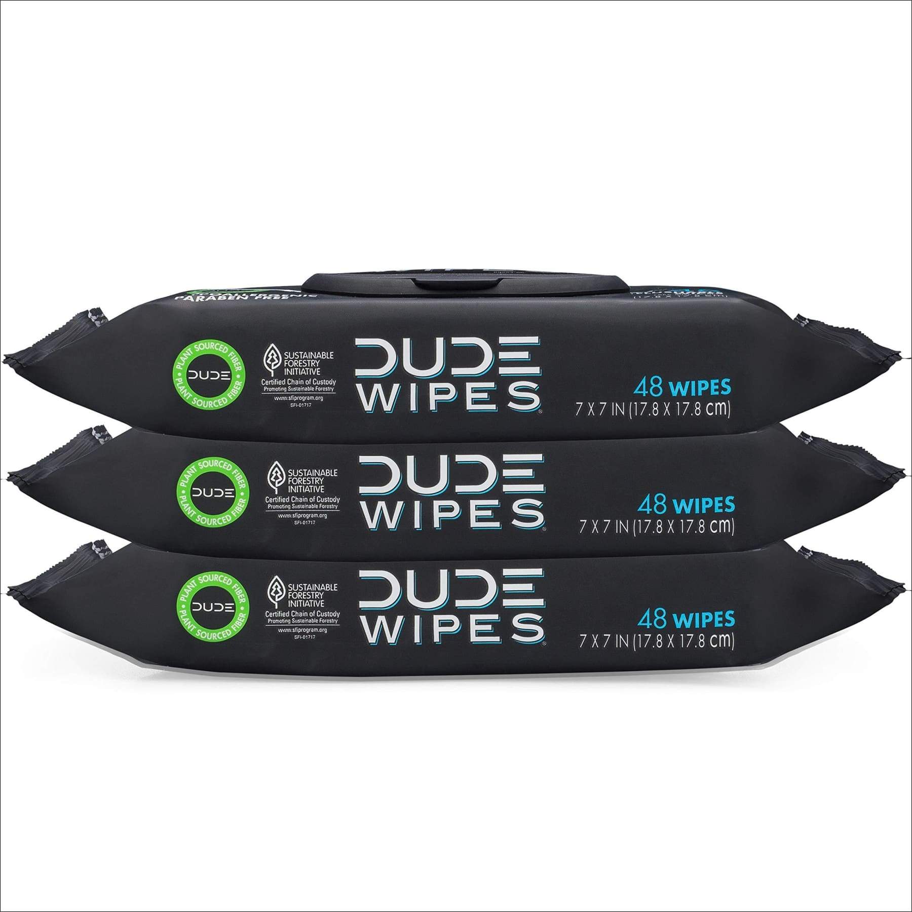 DUDE Wipes Flushable Wet Wipes Dispenser (3 Packs 48 Wipes), Unscented