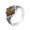 Brown, variant on Women Men's Stainless Steel Vintage Design Gemstone Ring Light Blue Size 9