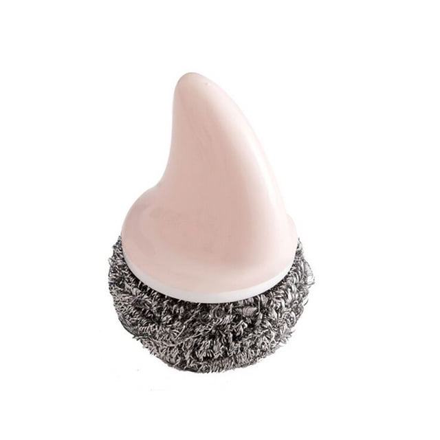 Herramientas de Limpieza Del Cepillo de Cocina de la Manija de Utensilios de Acero Inoxidable, Bola de Acero Inoxidable en Forma de Estrella para las Macetas Estufa de Mesa, Agarre de Pvc de 12x6cm, A