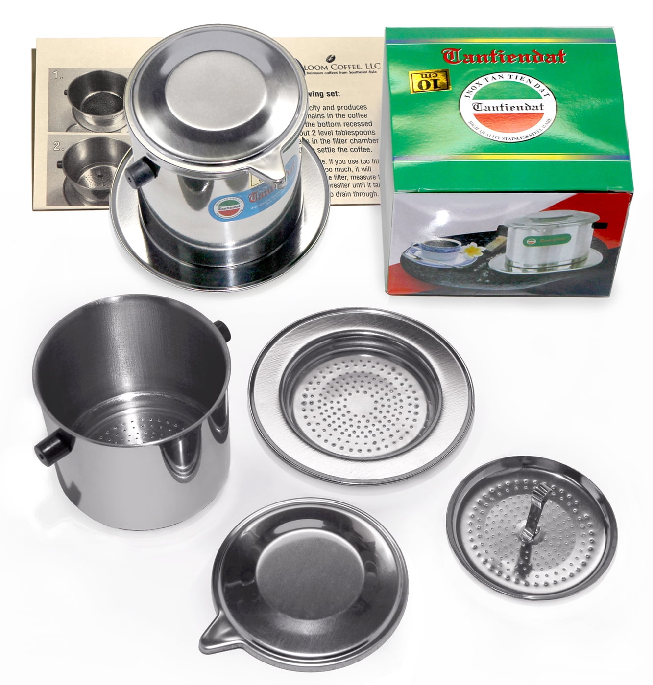 Vietnamese Coffee Brewer Phin 15 Ounce 2Pack, Gravity Insert