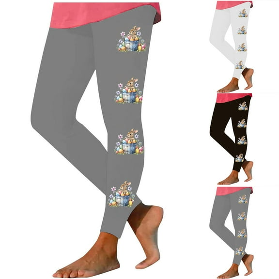 ATENAR Leggings for Women,Womens Leggings,Compression Leggings for Women,Cinched,Comfort Fit,Printed,Gray,XL(US:10)