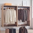 thumbnail image 3 of Benjara Vedz Wall Mount Closet Set- 1 Shelf 5 Hanging Rods- Oak Brown Melamine, 3 of 6