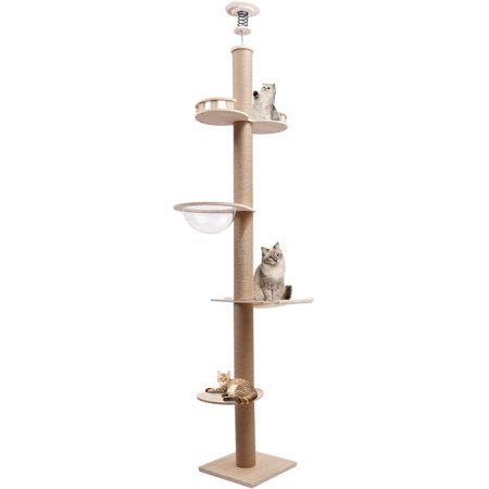 Cat Tree Modern Cat Tower for Indoor Cats, Multi-Level Cat Condos with Scratching Post & Resting Platforms for Large/Small Cat Climbing, Cat Activity Center Playground