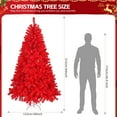 thumbnail image 4 of 7 FT Artificial Christmas Tree, Unlit Hinged Christmas Pine Tree with 1100 Branch Tips and Sturdy 17.7in Iron Base, Red, 4 of 4