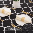 thumbnail image 2 of homing Moroccan Polyester Tablecloth for Rectangle Tables - Waterproof Satin Resistant Washable Dining Table Protector for Holiday, Party, Black and White, 60 x 84 Inch, 2 of 4