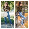 thumbnail image 7 of KLL Yellow Excavator Print Women's Long Sleeve Pajamas with Pants Sleepwear Loungewear 2 Set-Small, 7 of 7