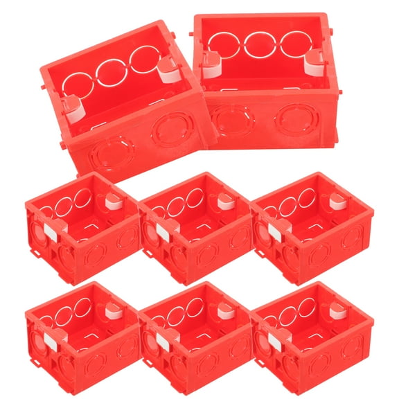 RENACLIPY Red Plastic 86 Type Wall Socket Box for Home Use with Floating and Flush Mount Features