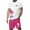 Hot Pink, variant on Mens 2 Piece Outfits Big and Tall Graphic T-Shirt and Drawstring Lounge Shorts Oversized Beach Vacation Sets,Orange,S