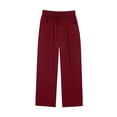 thumbnail image 7 of Linen Cotton Casual Pants For Women Pull On Picnic Outfits Drawstring Waist Elastic Waist With Pockets Summer Straight Leg Everyday Comfort Road Trip Wine M, 7 of 7
