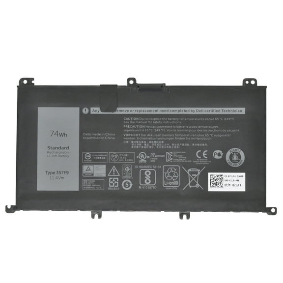 New 357F9 Battery 11.1V 74Wh for Dell Inspiron 7000 Gaming 15 7566 7567 7557 7559 5576 5577 i7559 i7557 i5577 INS15PD-1548B 1548R 1748B 1748R 2548R 2548B 2748R Series Laptop P65F P57F 0GFJ6 71JF4