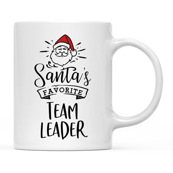 Koyal Wholesale Santa Claus Ceramic Coffee Mug, Santa's Favorite Team Leader