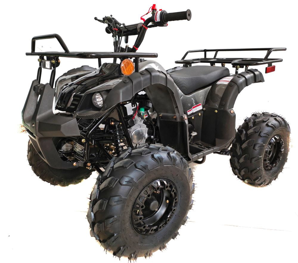 HHH Upgraded   125cc ATV Four Wheeler Quad with LED Lights, Matching Rims ,  Reverse for youth ( Factory Packaged ) ( Red )