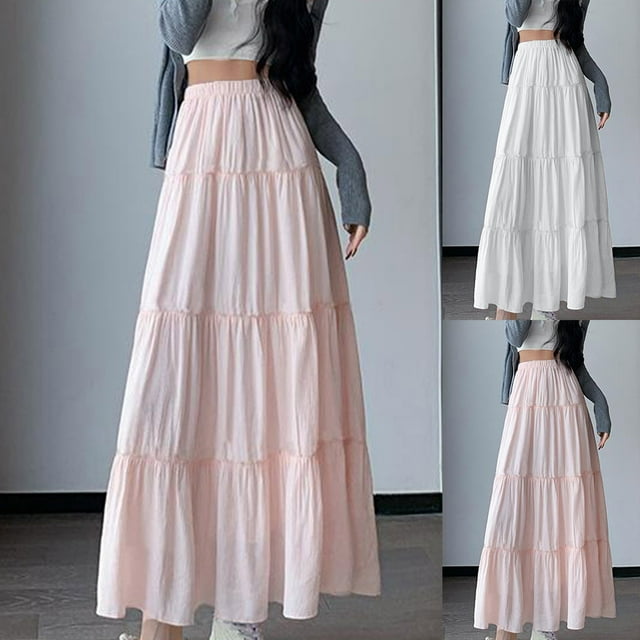 NJDVHB Jupes d'Hiver pour Femmes, Jupes Tendance pour Femmes, Robes pour Femmes Mode Col Rabattu Manches Amples et Confortables, Rose, TG
