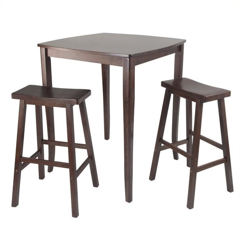 3Pc Inglewood High/Pub Dining Table with Saddle Stool