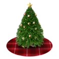 thumbnail image 3 of 36 Inch Christmas Tree Skirt – Velvet Plush Tree Mat, Soft Thickened Polyester with Red Ties, Single-Sided Printing, Available in 30in/36in/48in, Perfect for Holiday Xmas Tree Decoration, 3 of 7