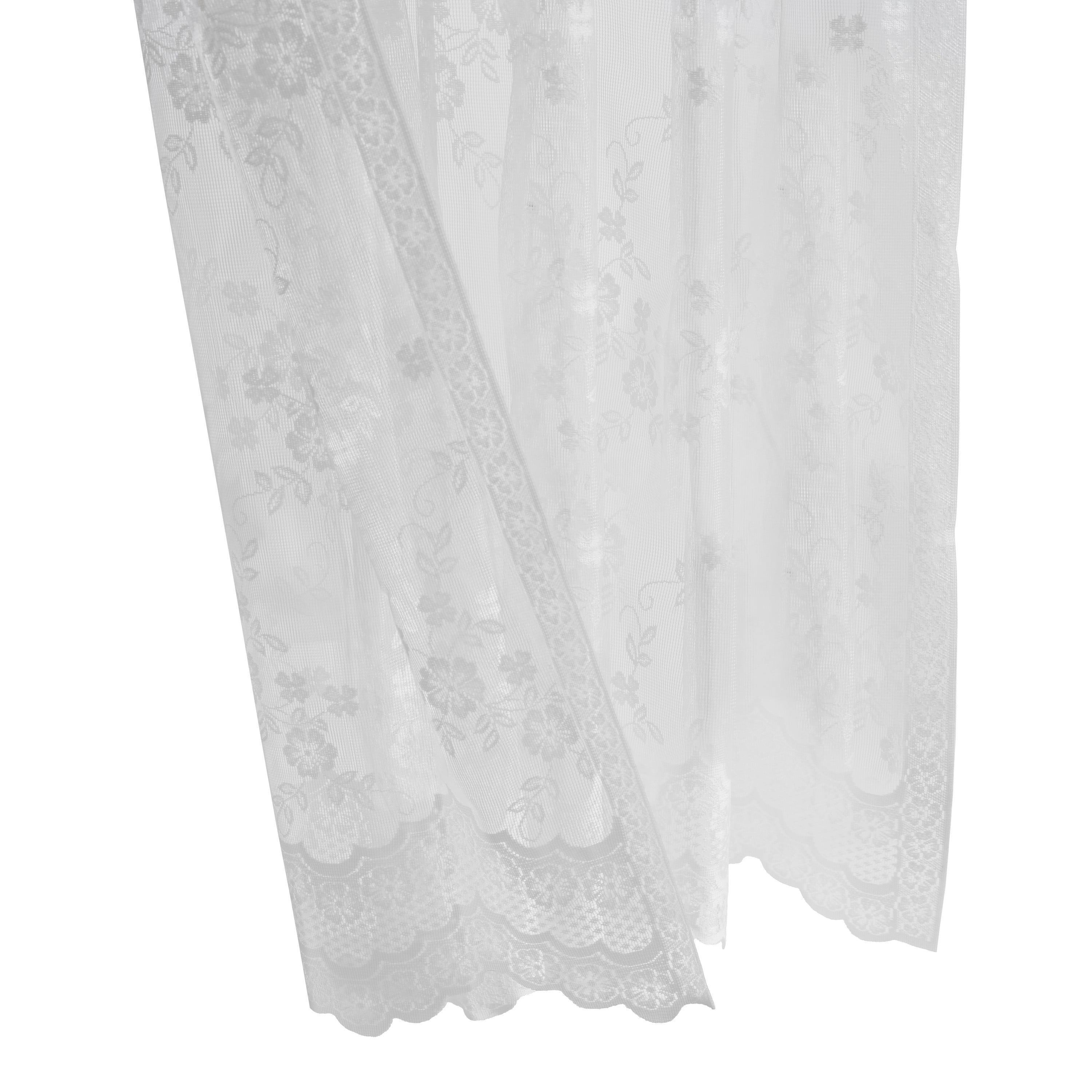 Melody Jacquard Lace Window Curtain Panel 56" x 72" in White