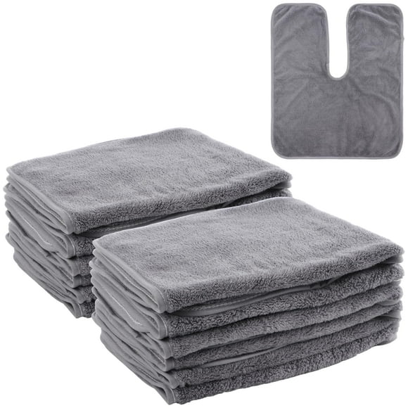 Toallas faciales DIMEGON de forro polar coral con diseño dividido en forma de U, 12 unidades