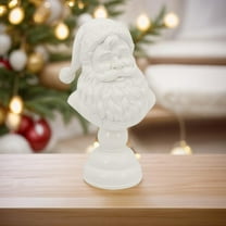 FYHALE Santa Claus Decor Santa Bust Sculptures, White Santa Claus Head Statue Resin Figurine, Santas Bust Sculptures, Christmas Home Decor Ornament for Bedroom Office Tabletop Bookshelf