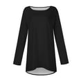 thumbnail image 4 of Knosfe Tops for Leggings Winter Casual Crewneck Woman Shirts Plus Size Trendy Long Sleeve Workout Blouses for Women Plus Size Fall Dressy Loose Fit Fashion Going Out Tops for Women Plus Black S, 4 of 6