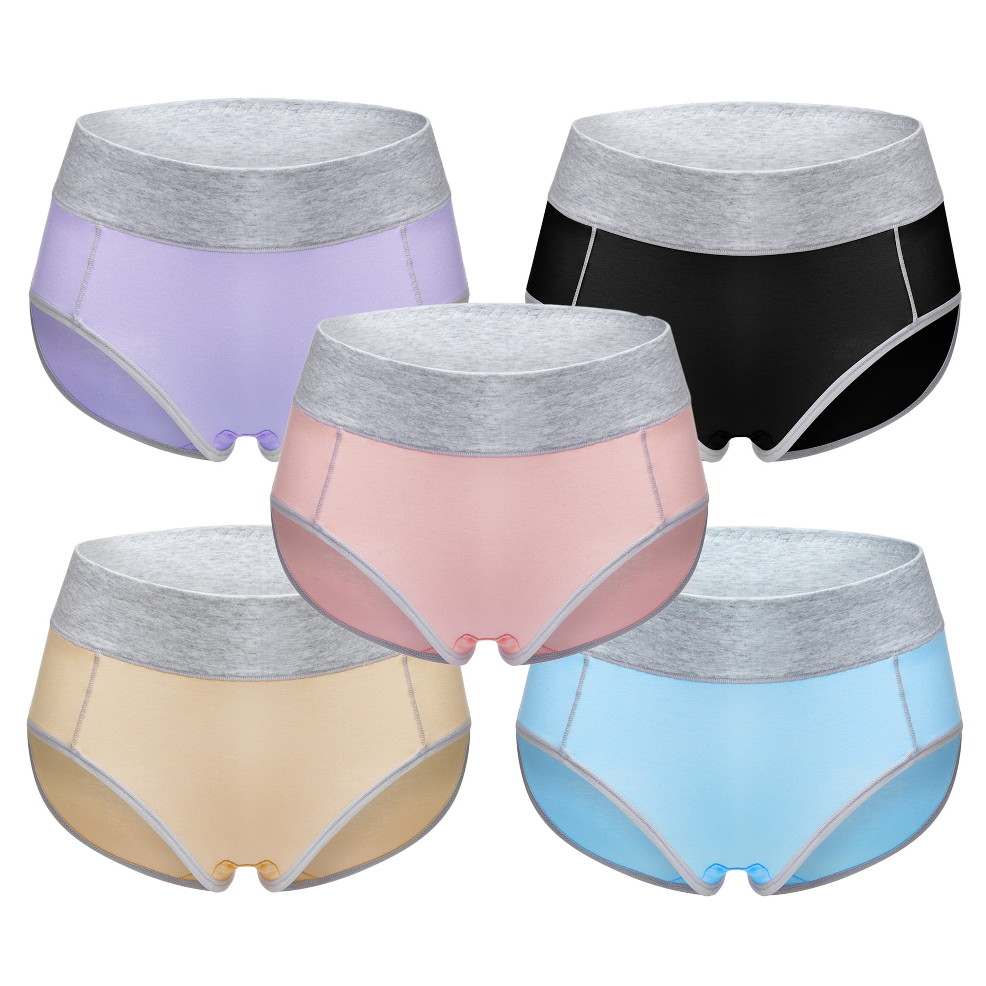 DODOING - DODOING Seamless Low-Rise Cotton Panties 5 Pack Plus Size ...