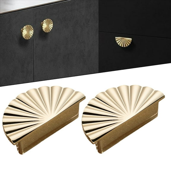 Gold Zinc Alloy Half Moon Drawer Pulls Cabinet Handle for Wardrobe Closet Door Hardware