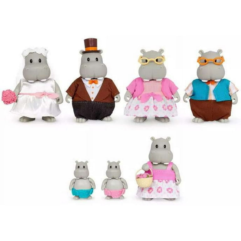 Li'l Woodzeez Famileez Pitterpotemus Hippo Family Figure Set