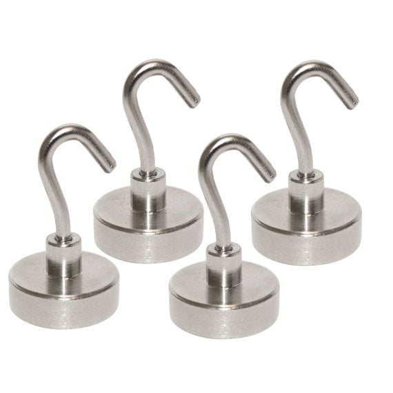 Totalelement 25lb 12 Kg Strong Neodymium Rare Earth Magnetic Hook N48 25 Pounds 4 Pack Walmart Com