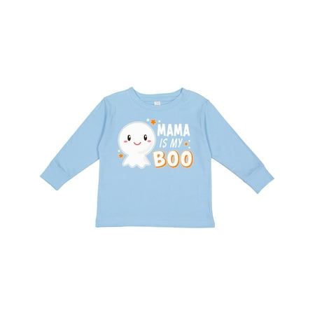 

Inktastic Mama is My Boo with Cute Ghost Gift Toddler Boy or Toddler Girl Long Sleeve T-Shirt