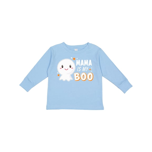 Inktastic Mama is My Boo with Cute Ghost Boys or Girls Long Sleeve Toddler T-Shirt
