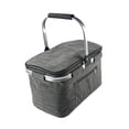 thumbnail image 3 of Cesta de picnic aislada, bolsa aislante plegable, ligera, plegable y portátil con Gris, 3 of 9