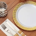 thumbnail image 2 of Efavormart 10 Pack |10" White Disposable Plates Round Salad Plates with Gold Hammered Rim, 2 of 11