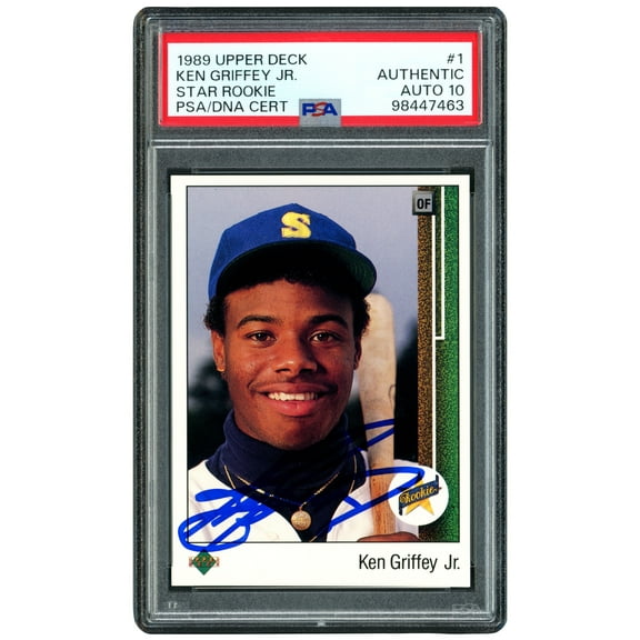 Ken Griffey Jr. Autographed 1989 Upper Deck Rookie Card #1 Seattle Mariners Auto Grade Gem Mint 10 PSA/DNA 238800