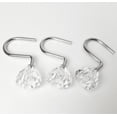 thumbnail image 4 of Ganchos de cristal de lujo para cortina de ducha, elegantes perchas de acero inoxidable con forma de diamante, cromado resistente a la oxidación, juego de 12 piezas para cortinas de baño, fácil, 4 of 4