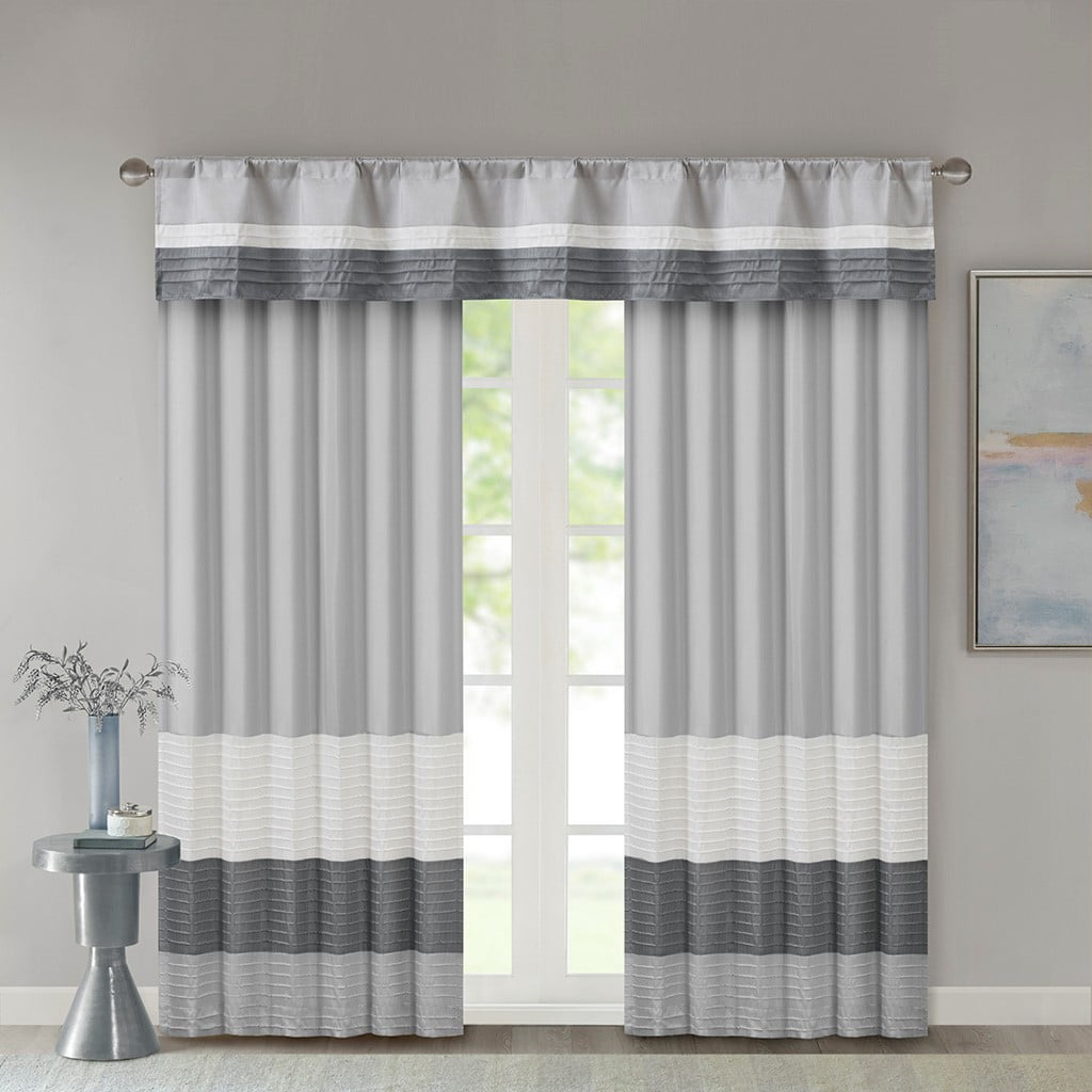 MAYEERTY 1 Pc Polyoni Pintuck Curtain Panel
