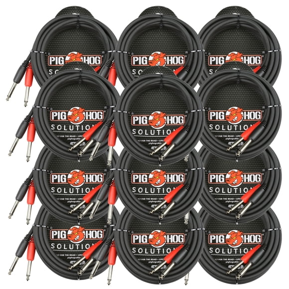 Cable Pig Hog Dual 1/4 Mono (macho) PD-21410 x12